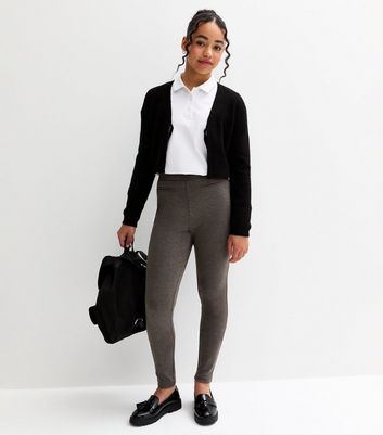 Girls Grey Pull On School Trousers