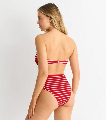 Gini London Red Striped Bikini Bottoms