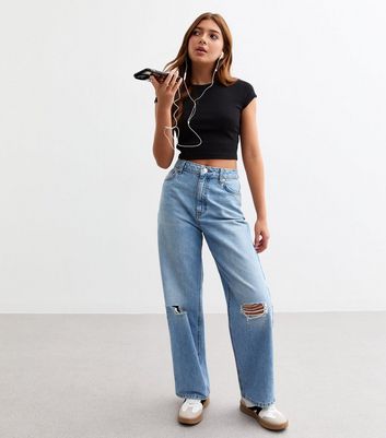 Girls Black Cap Sleeve Baby Tee Top