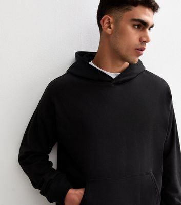 Black Oversized Jersey Hoodie