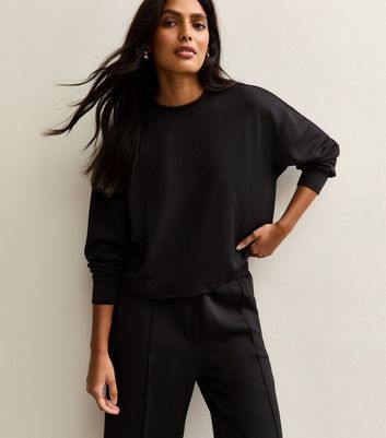 Black Premium Oversized Crew Neck Sweatshirt