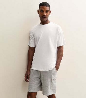 Grey Marl Regular Cargo Pocket Jersey Shorts