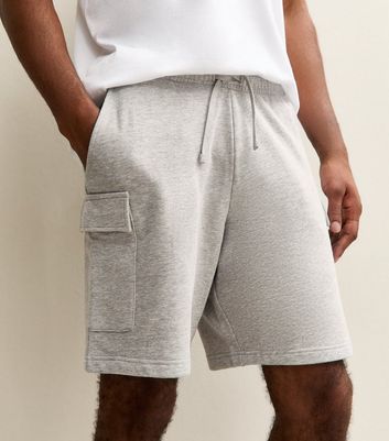 Grey Marl Regular Cargo Pocket Jersey Shorts