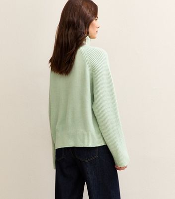 Mint Green Rib Roll Neck Jumper 4 Mint Green Rib Roll Neck Jumper