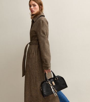 Black Faux Leather Charm Detail Bowler Bag