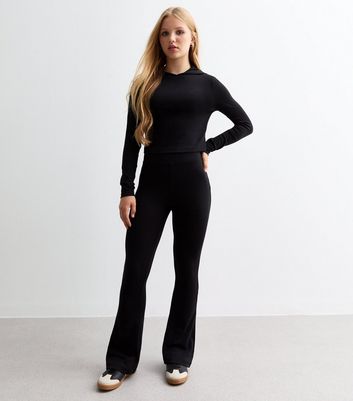 Girls Black Flared Leggings 3 Girls Black Flared Leggings