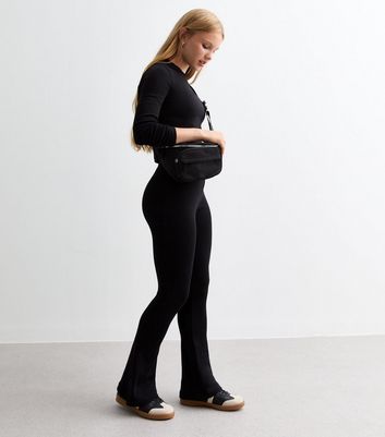 Girls Black Flared Leggings 5 Girls Black Flared Leggings