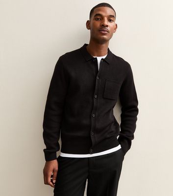 Black Regular Fit Long Sleeve Knitted Shacket