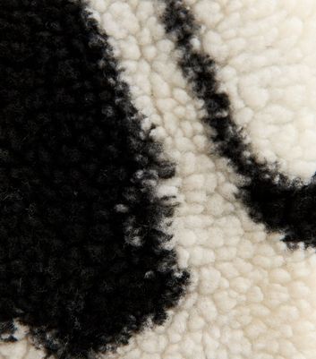 Black Abstract Print Borg Jacket 7 Black Abstract Print Borg Jacket