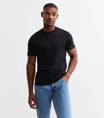 Black Cotton Crew Neck T-Shirt