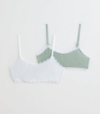 Girls Pack of 2 Lace Trim Crop Tops