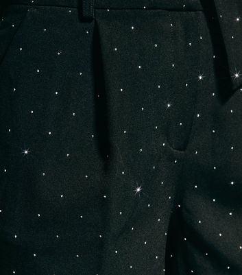 Black Diamante Embellished Shorts