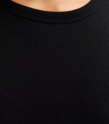 Girls Black Ribbed Baby Tee Long Sleeve Top 7 Girls Black Ribbed Baby Tee Long Sleeve Top