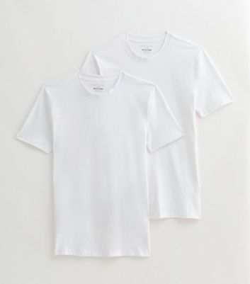 2 Pack White Muscle Fit T-Shirts 5 2 Pack White Muscle Fit T-Shirts