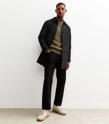 Dark Khaki Regular Quarter Zip Funnel Neck Jumper 3 Dark Khaki Regular Quarter Zip Funnel Neck Jumper