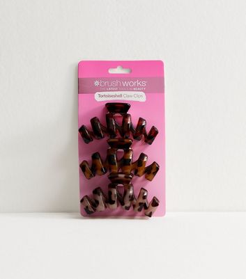 Brushworks Brown Tortoise Shell Claw Clips