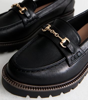 Black Faux Leather Buckle Detail Loafers 5 Black Faux Leather Buckle Detail Loafers