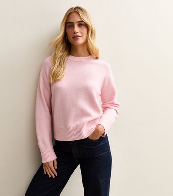 Bright Pink Crew Neck Jumper