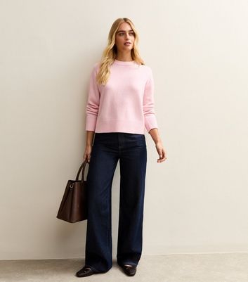 Bright Pink Crew Neck Jumper