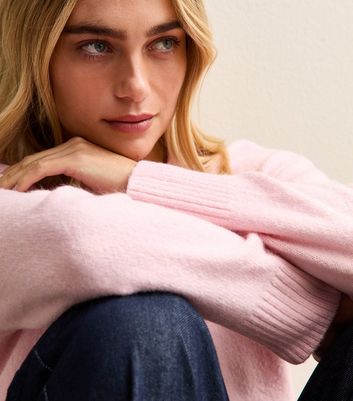 Bright Pink Crew Neck Jumper 3 Bright Pink Crew Neck Jumper