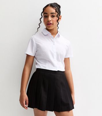 Girls Black Pleated School Skort