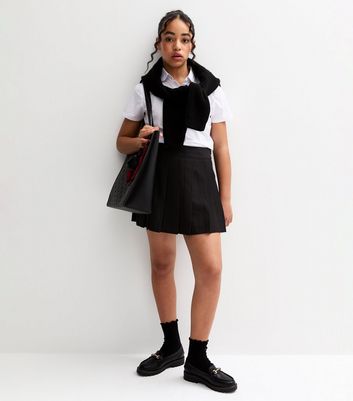 Girls Black Pleated School Skort 3 Girls Black Pleated School Skort