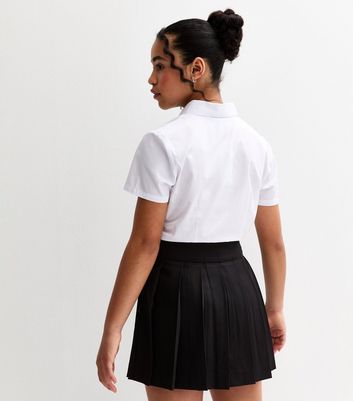 Girls Black Pleated School Skort 4 Girls Black Pleated School Skort