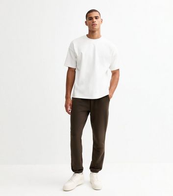 Dark Brown Regular Fit Jersey Joggers