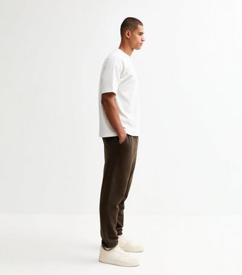 Dark Brown Regular Fit Jersey Joggers