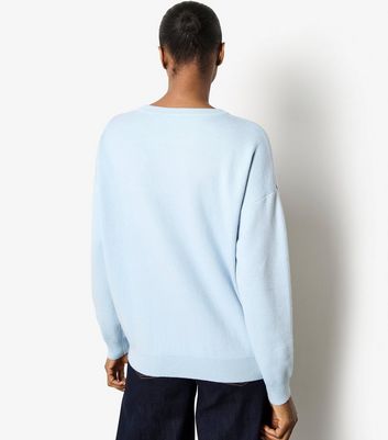 Apricot Blue Contrast Crochet Florals Jumper