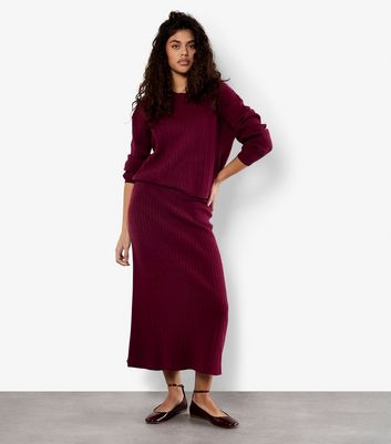 Apricot Burgundy Cable Knit Jumper