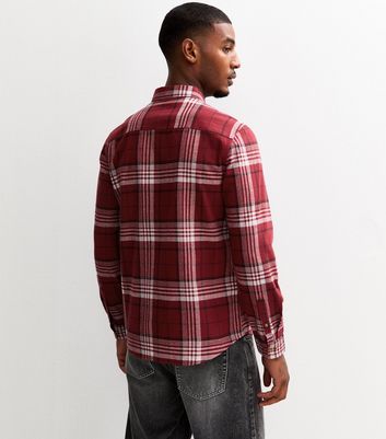 Dark Burgundy Regular Fit Long Sleeve Checked Oxford Shirt 4 Dark Burgundy Regular Fit Long Sleeve Checked Oxford Shirt