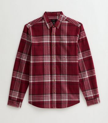 Dark Burgundy Regular Fit Long Sleeve Checked Oxford Shirt 5 Dark Burgundy Regular Fit Long Sleeve Checked Oxford Shirt