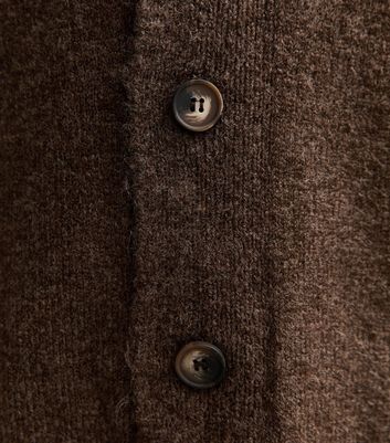 Brown Relaxed Fluffy V Neck Cardigan