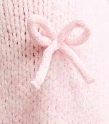 Girls Light Pink Bow Sleeve Jumper