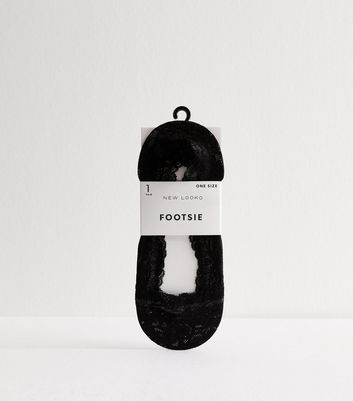 Black Lace Footsie Socks