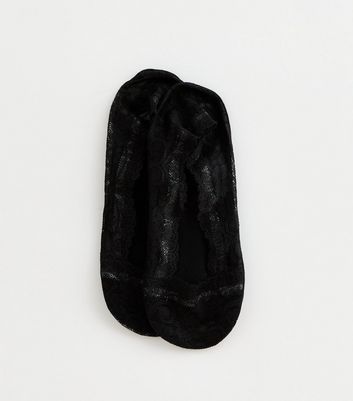 Black Lace Footsie Socks