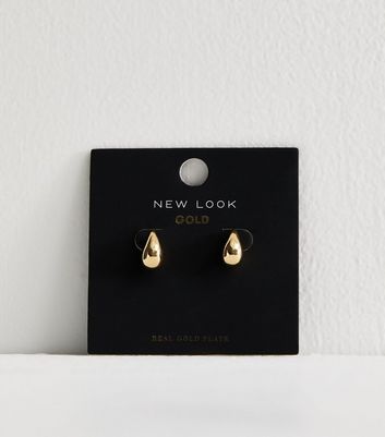 18ct Gold Plated Mini Teardrop Stud Earrings 3 18ct Gold Plated Mini Teardrop Stud Earrings
