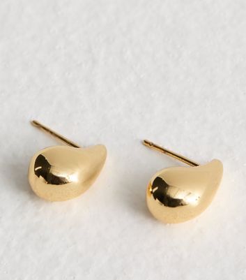 18ct Gold Plated Mini Teardrop Stud Earrings 4 18ct Gold Plated Mini Teardrop Stud Earrings