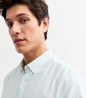 Light Blue Regular Striped Cotton Shirt