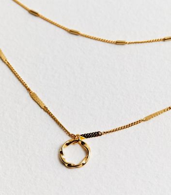 18ct Gold Plated Circle Pendant Necklace 3 18ct Gold Plated Circle Pendant Necklace