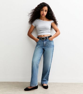 Girls Blue Baggy Leg Jeans
