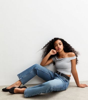 Girls Blue Baggy Leg Jeans