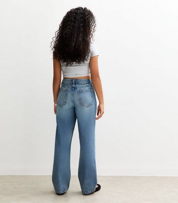 Girls Blue Baggy Leg Jeans 4 Girls Blue Baggy Leg Jeans