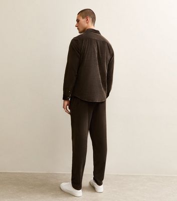 Brown Relaxed Pull On Drawstring Waist Corduroy Trousers 4 Brown Relaxed Pull On Drawstring Waist Corduroy Trousers