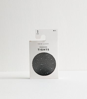 Black Diamante Embellished Fishnet Tights