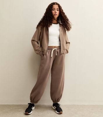 Girls Camel Oversized Joggers