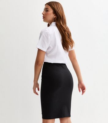 Girls Black Jersey Pencil School Skirt 4 Girls Black Jersey Pencil School Skirt