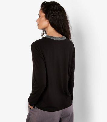 Apricot Black Metallic Trim Top 3 Apricot Black Metallic Trim Top