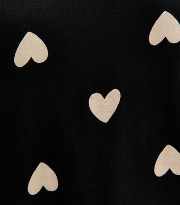 Black Heart Long Sleeve Top and Trousers Pyjama Set